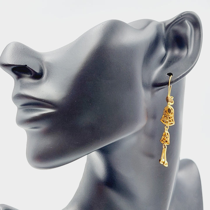 21K Gold Kuwaiti Earrings by Saeed Jewelry - Image 5