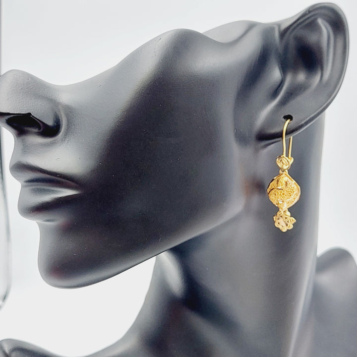 21K Gold Kuwaiti Earrings by Saeed Jewelry - Image 2