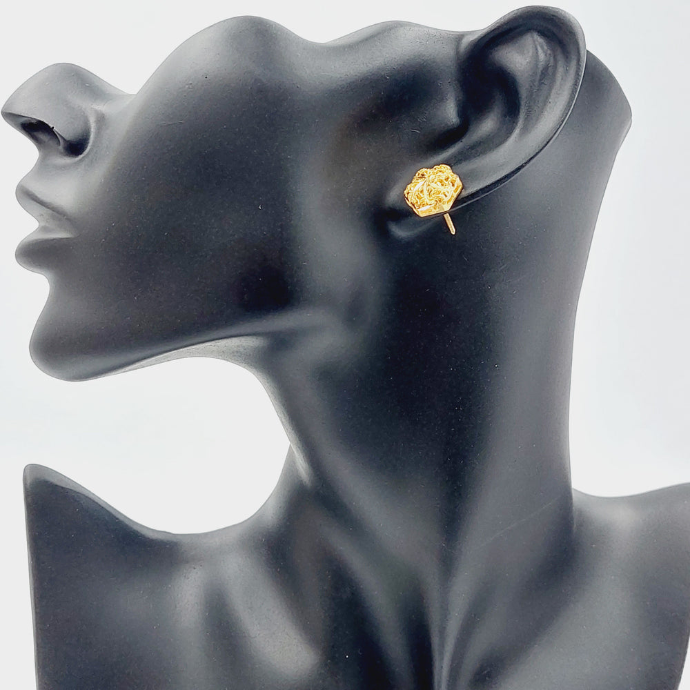 21K Gold Kuwaiti Earrings by Saeed Jewelry - Image 2