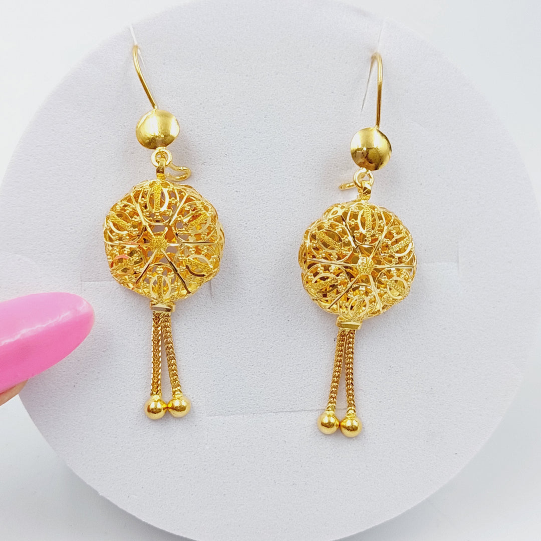 21K Gold Kuwaiti Earrings by Saeed Jewelry - Image 1