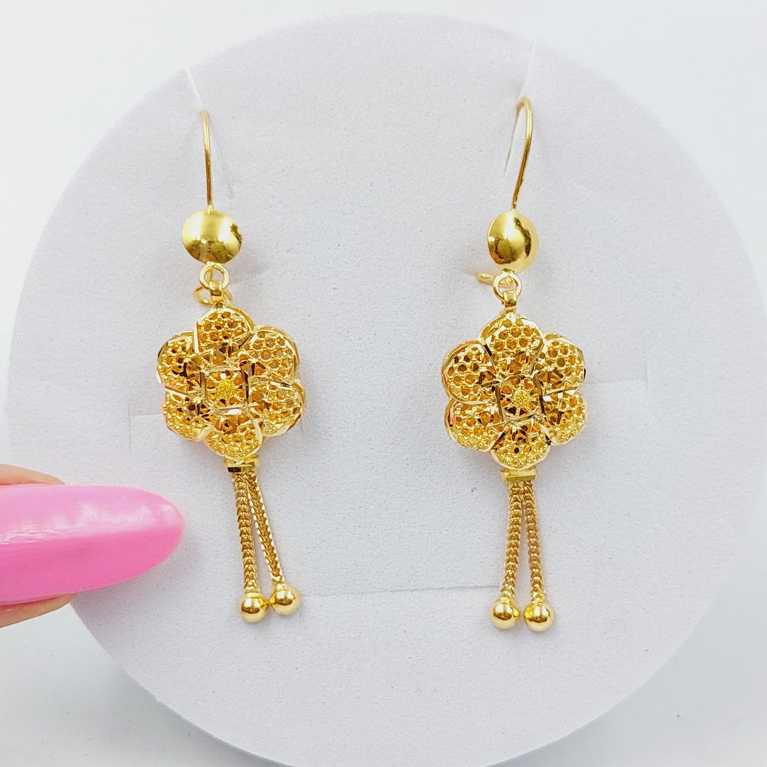 21K Gold Kuwaiti Earrings by Saeed Jewelry - Image 1