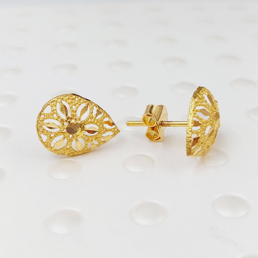 21K Gold Kuwaiti Earrings by Saeed Jewelry - Image 1