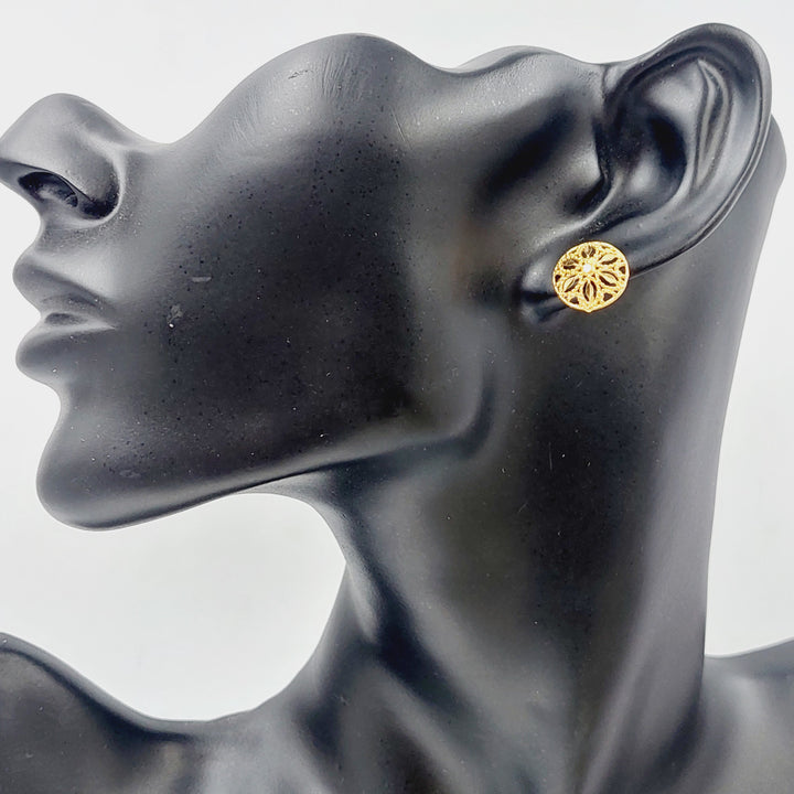 21K Gold Kuwaiti Earrings by Saeed Jewelry - Image 2