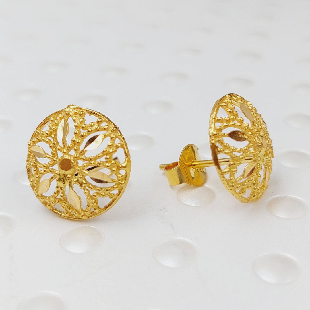 21K Gold Kuwaiti Earrings by Saeed Jewelry - Image 5