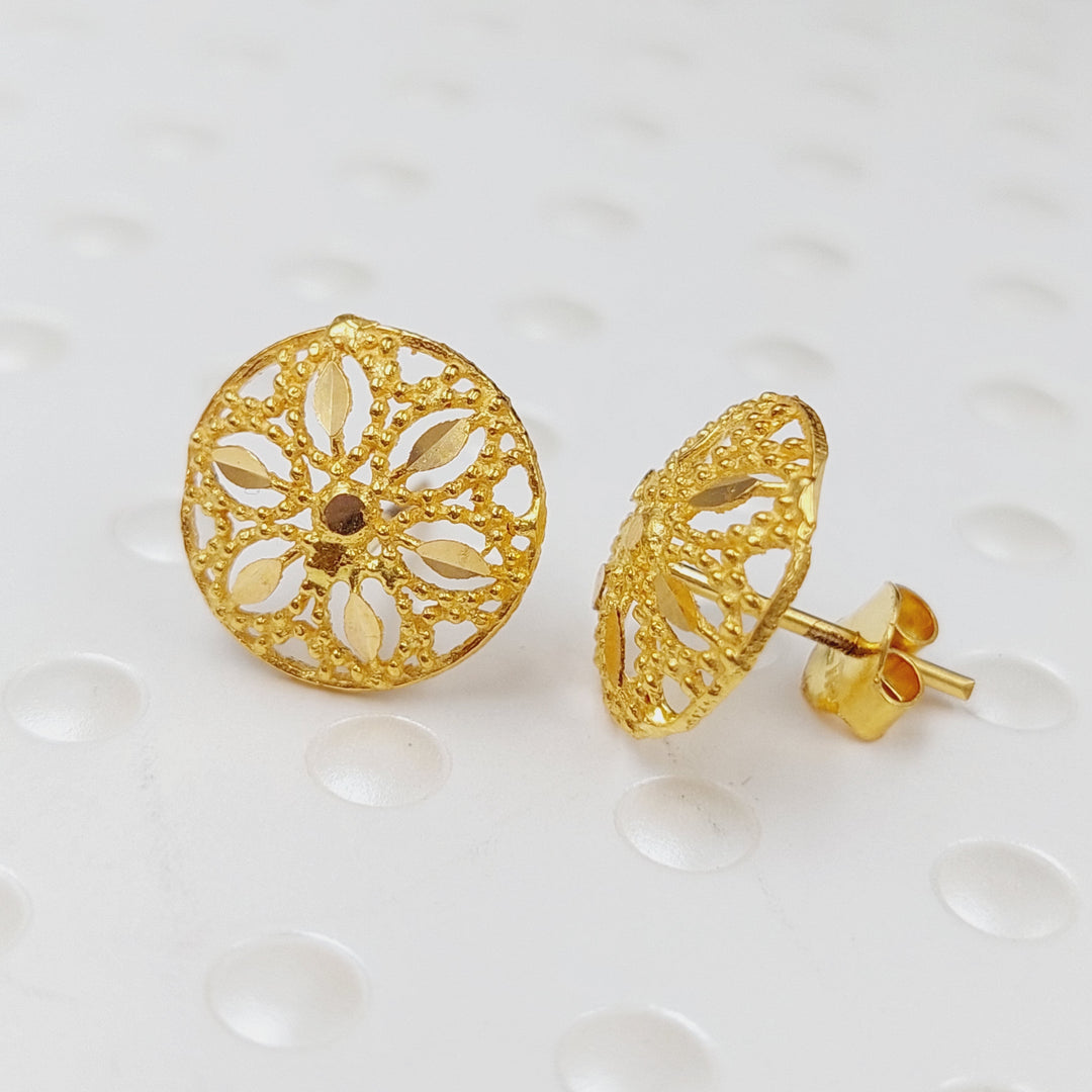 21K Gold Kuwaiti Earrings by Saeed Jewelry - Image 1