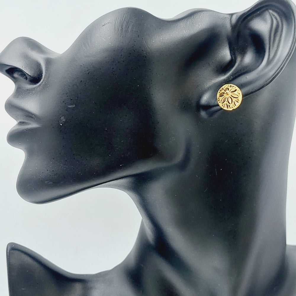 21K Gold Kuwaiti Earrings by Saeed Jewelry - Image 2