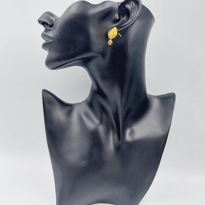 21K Gold Kuwaiti Earrings by Saeed Jewelry - Image 3