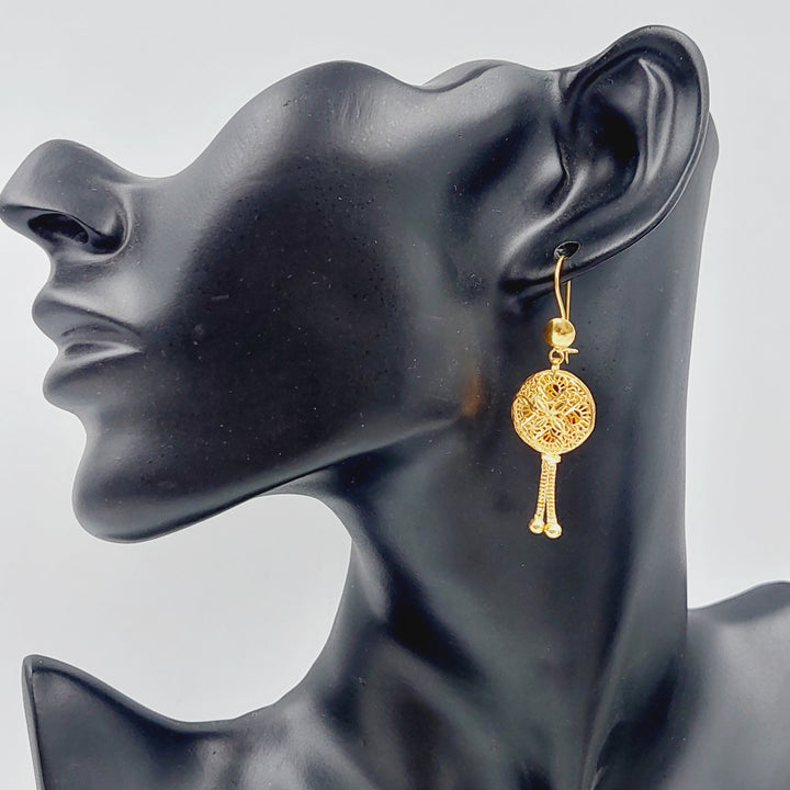 21K Gold Kuwaiti Earrings by Saeed Jewelry - Image 2