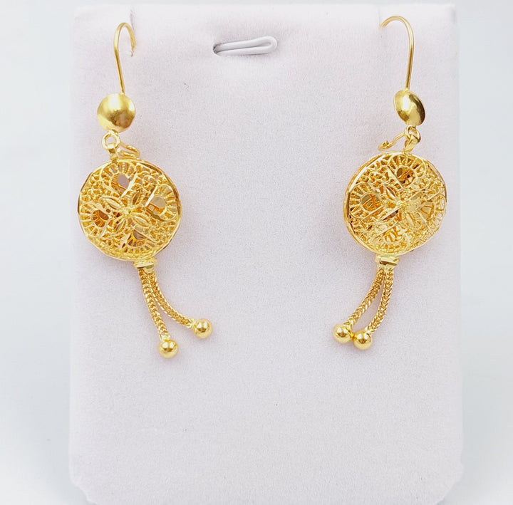 21K Gold Kuwaiti Earrings by Saeed Jewelry - Image 1