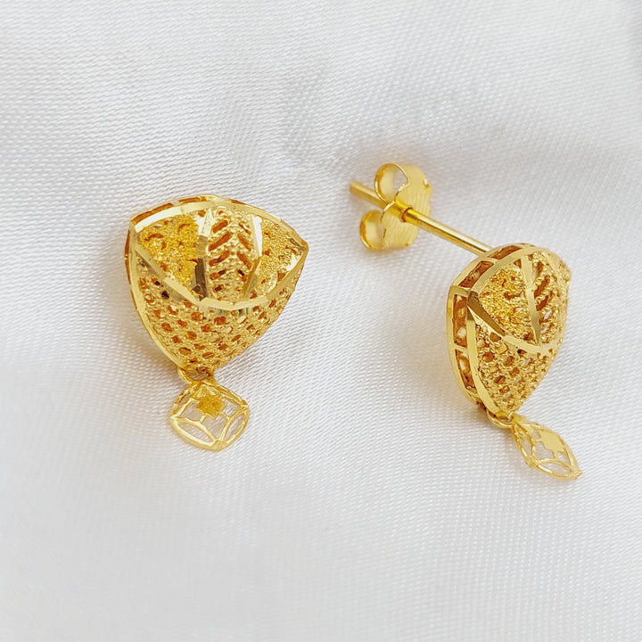 21K Gold Kuwaiti Earrings by Saeed Jewelry - Image 4