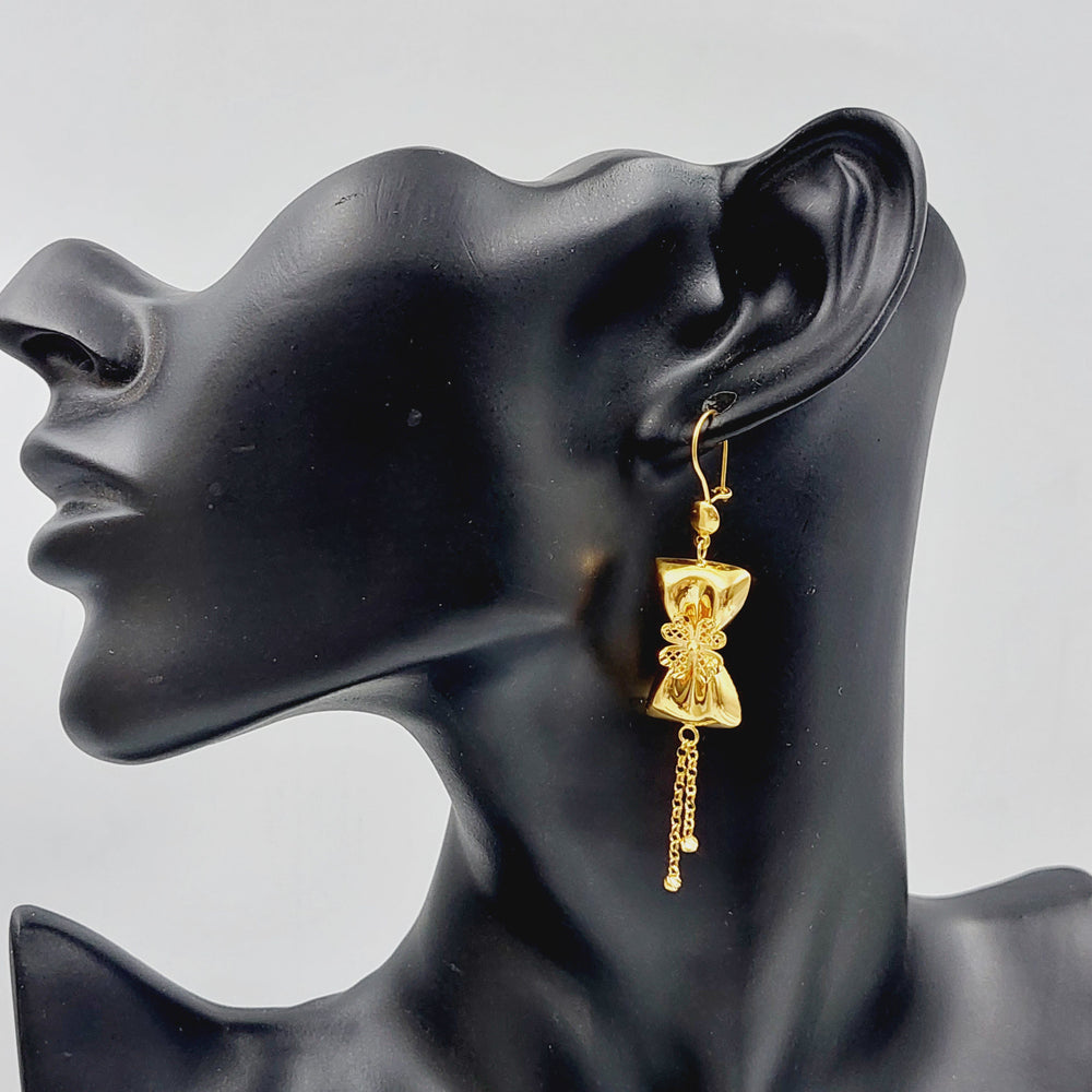 21K Gold Kuwaiti Earrings by Saeed Jewelry - Image 2