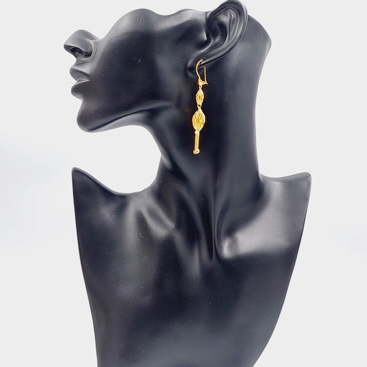 21K Gold Kuwaiti Earrings by Saeed Jewelry - Image 3