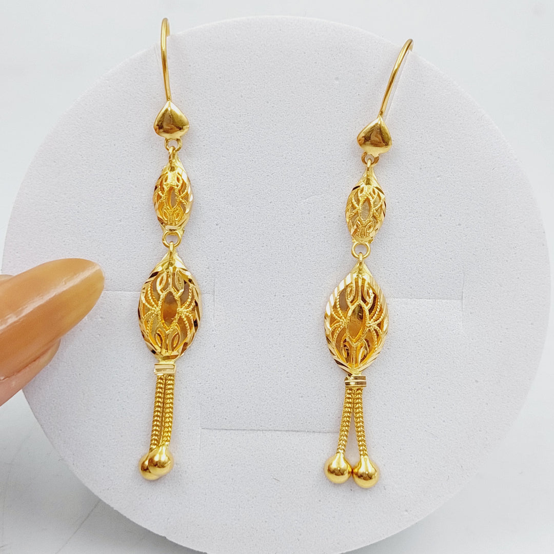 21K Gold Kuwaiti Earrings by Saeed Jewelry - Image 1