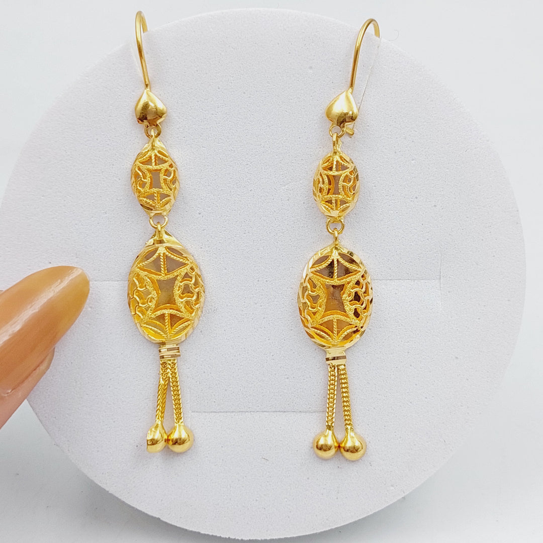 21K Gold Kuwaiti Earrings by Saeed Jewelry - Image 1