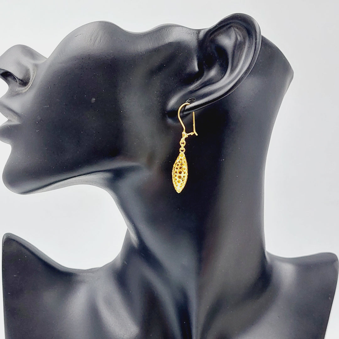 21K Gold Kuwaiti Earrings by Saeed Jewelry - Image 3