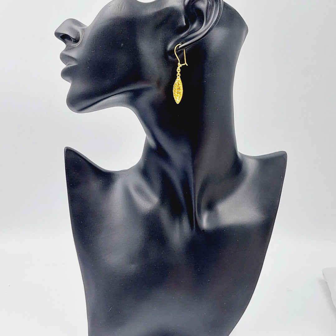 21K Gold Kuwaiti Earrings by Saeed Jewelry - Image 5