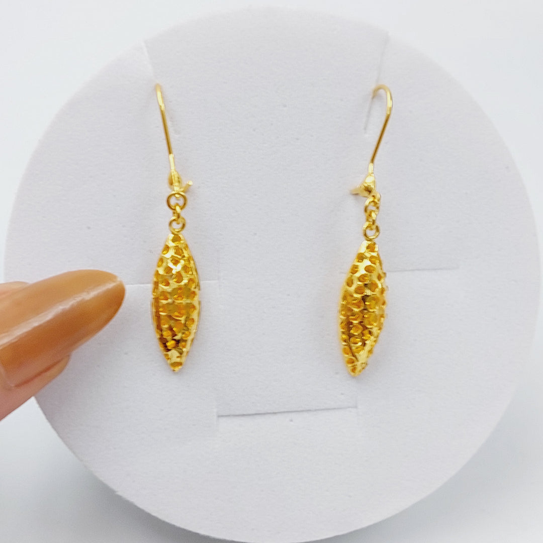 21K Gold Kuwaiti Earrings by Saeed Jewelry - Image 4