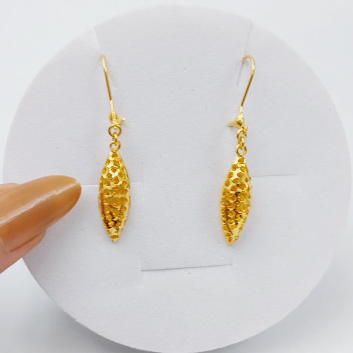 21K Gold Kuwaiti Earrings by Saeed Jewelry - Image 4