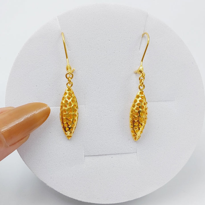 21K Gold Kuwaiti Earrings by Saeed Jewelry - Image 1