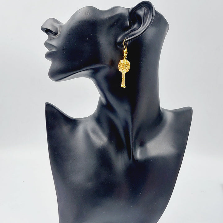 21K Gold Kuwaiti Earrings by Saeed Jewelry - Image 3