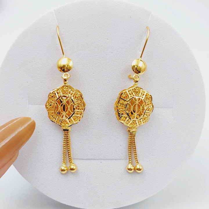 21K Gold Kuwaiti Earrings by Saeed Jewelry - Image 1