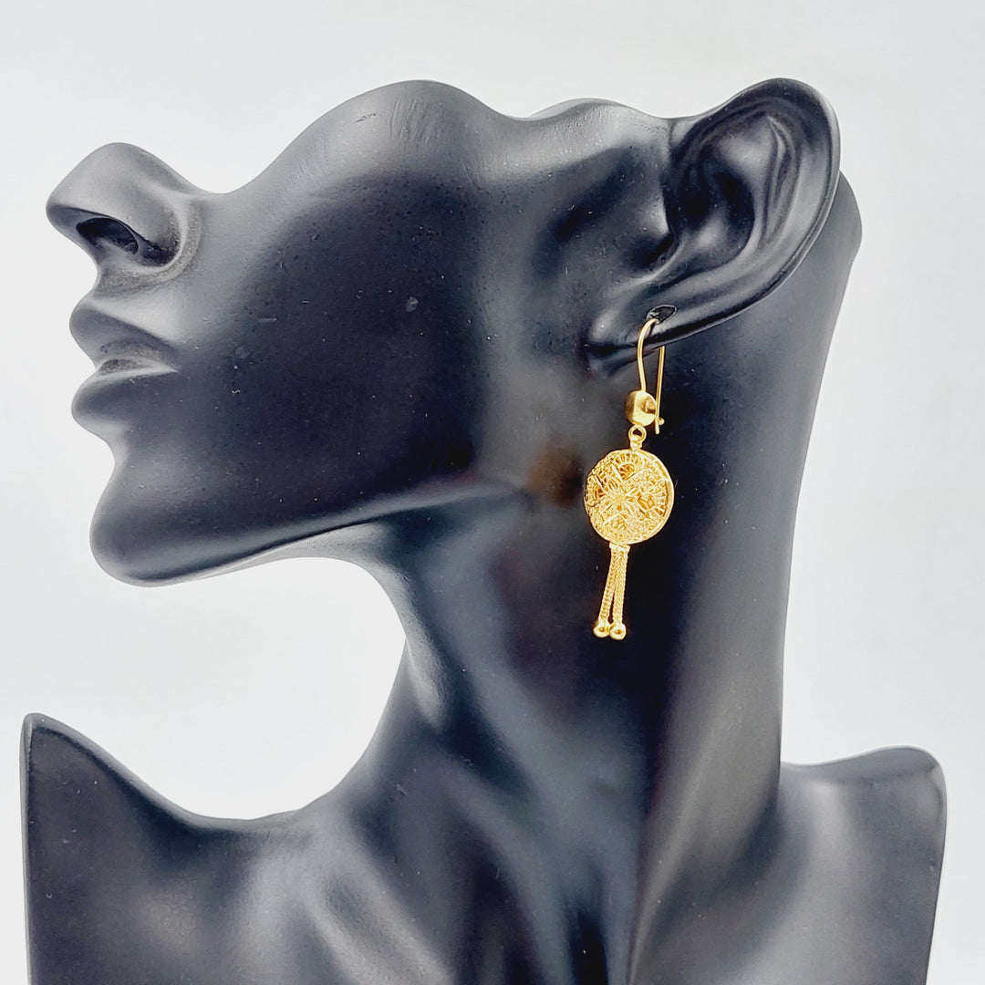 21K Gold Kuwaiti Earrings by Saeed Jewelry - Image 2