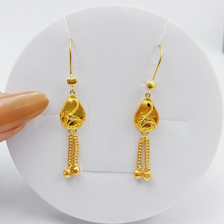 21K Gold Kuwaiti Earrings by Saeed Jewelry - Image 1