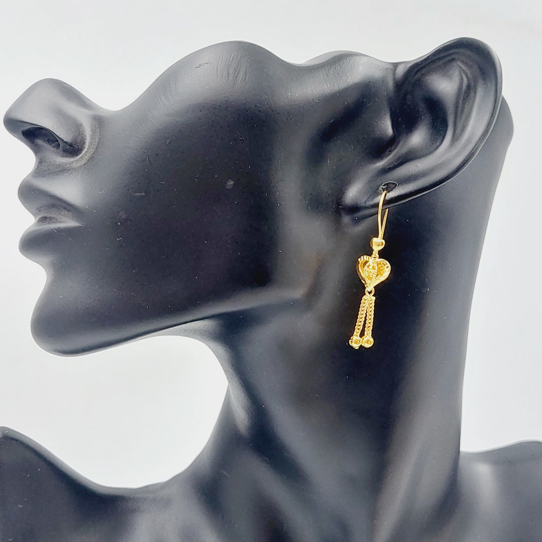 21K Gold Kuwaiti Earrings by Saeed Jewelry - Image 2