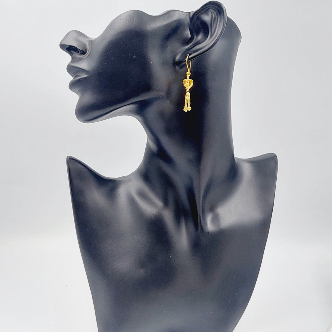 21K Gold Kuwaiti Earrings by Saeed Jewelry - Image 3