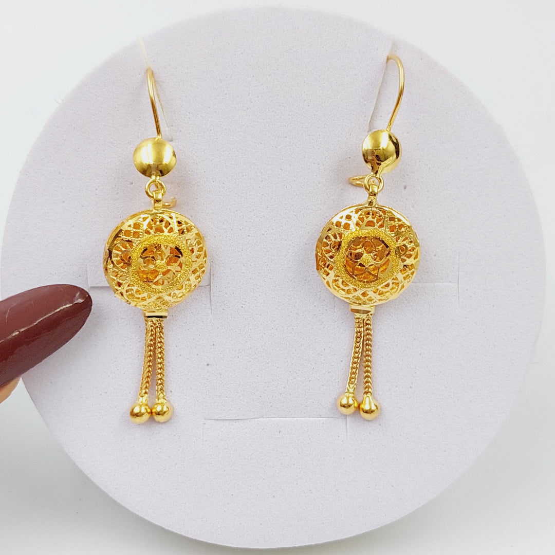 21K Gold Kuwaiti Earrings by Saeed Jewelry - Image 1