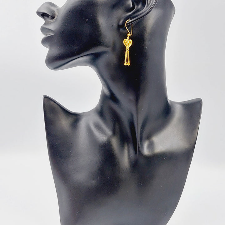 21K Gold Kuwaiti Earrings by Saeed Jewelry - Image 3