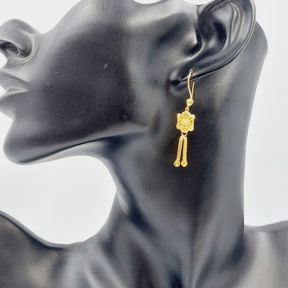 21K Gold Kuwaiti Earrings by Saeed Jewelry - Image 2