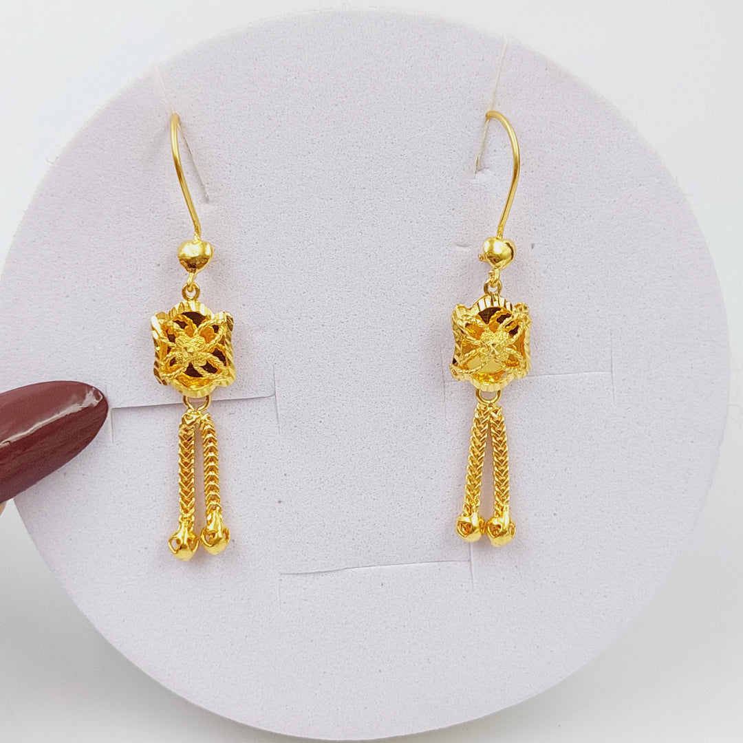 21K Kuwaiti Earrings Made of 21K Yellow Gold by Saeed Jewelry-26042