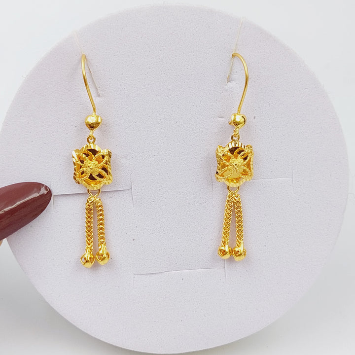 21K Kuwaiti Earrings Made of 21K Yellow Gold by Saeed Jewelry-26042