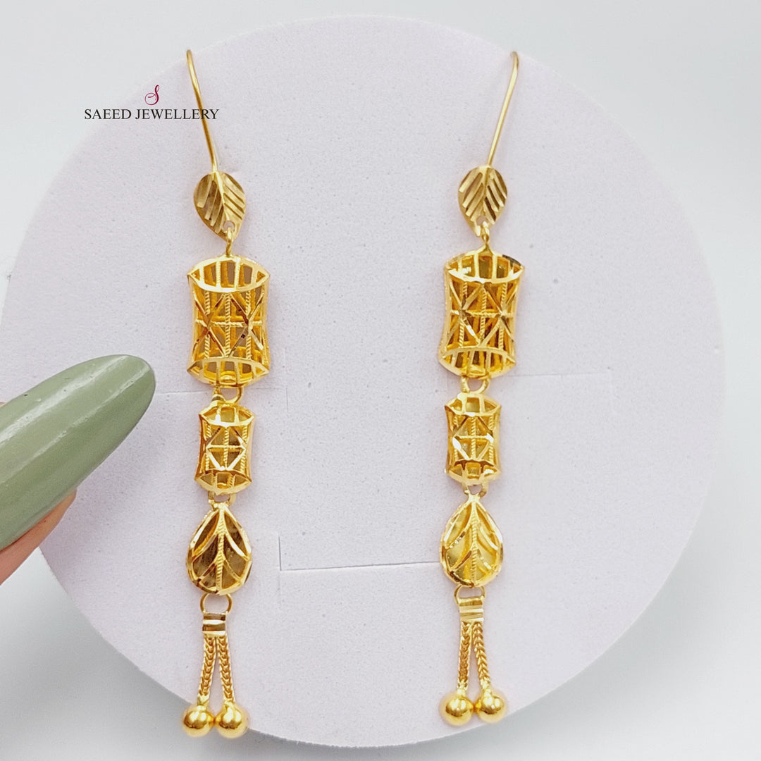 21K Gold Kuwaiti Earrings by Saeed Jewelry - Image 1