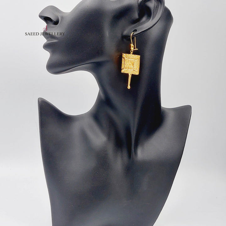 21K Gold Kuwaiti Earrings by Saeed Jewelry - Image 3