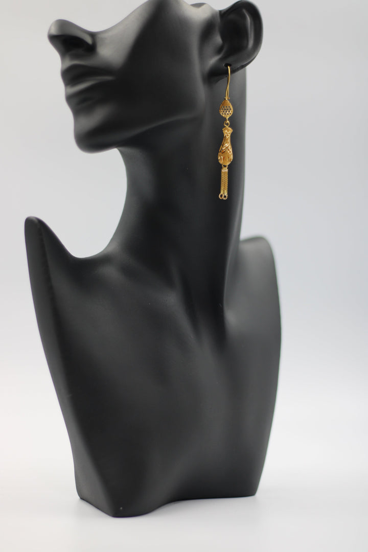 21K Gold Kuwaiti Earrings by Saeed Jewelry - Image 3