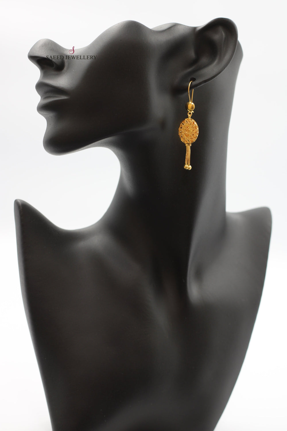 21K Gold Kuwaiti Earrings by Saeed Jewelry - Image 2