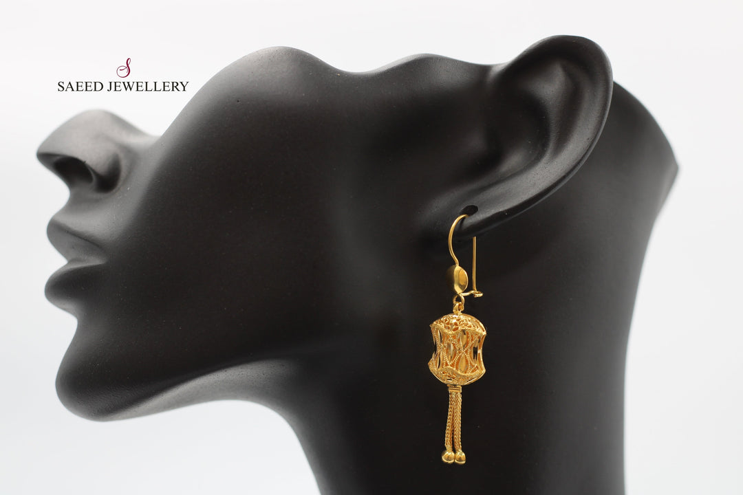 21K Gold Kuwaiti Earrings by Saeed Jewelry - Image 3