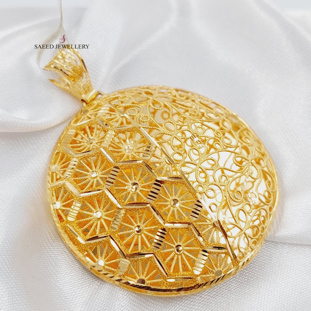 21K Gold Kuwaiti Pendant by Saeed Jewelry - Image 1