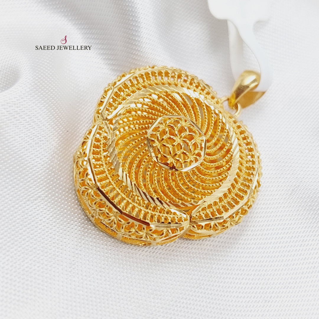 21K Gold Kuwaiti Pendant by Saeed Jewelry - Image 3