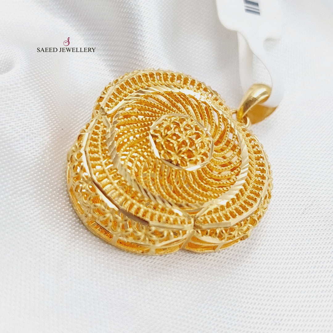 21K Gold Kuwaiti Pendant by Saeed Jewelry - Image 4