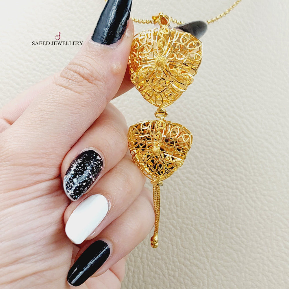 21K Gold Kuwaiti Pendant by Saeed Jewelry - Image 2