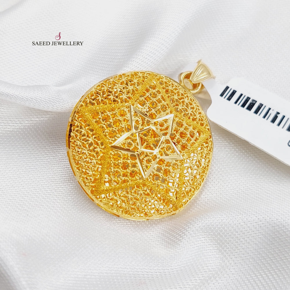 21K Gold Kuwaiti Pendant by Saeed Jewelry - Image 2