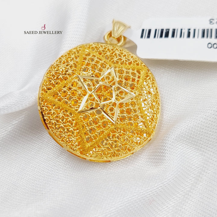 21K Gold Kuwaiti Pendant by Saeed Jewelry - Image 1