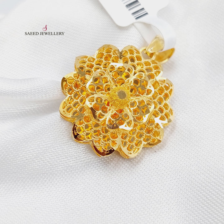 21K Gold Kuwaiti Pendant by Saeed Jewelry - Image 3