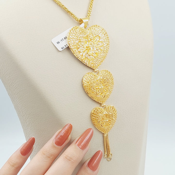 21K Gold Kuwaiti Pendant by Saeed Jewelry - Image 8