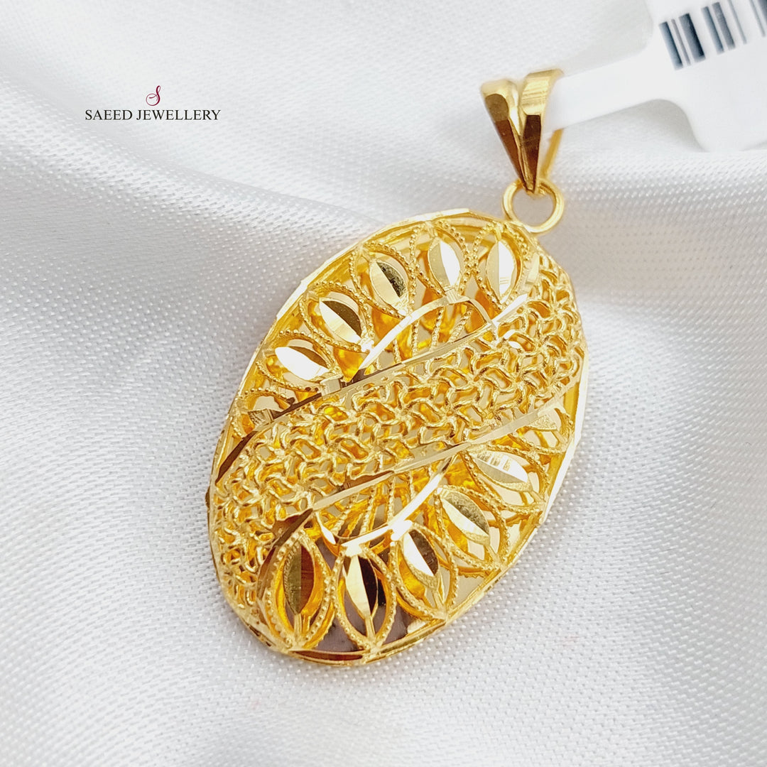 21K Gold Kuwaiti Pendant by Saeed Jewelry - Image 1