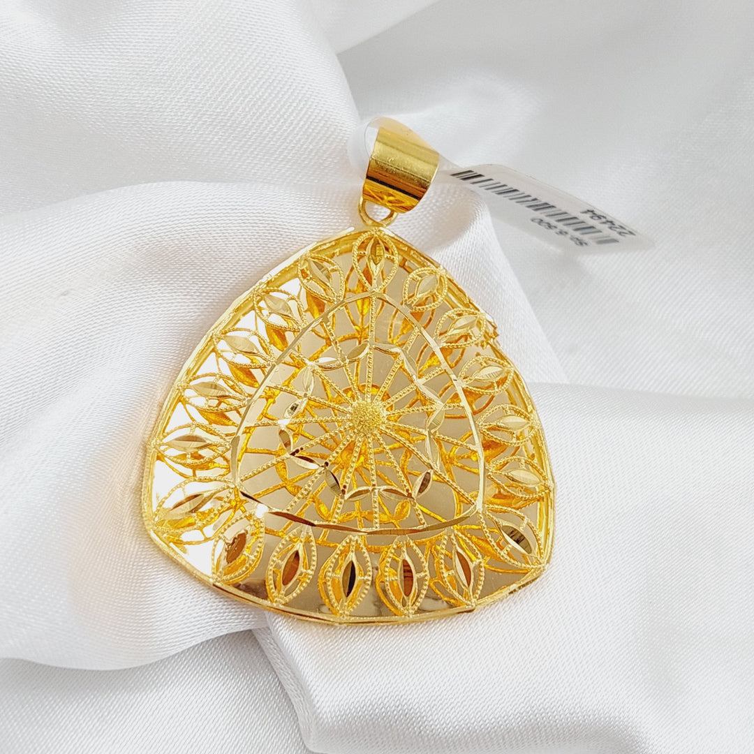 21K Gold Kuwaiti Pendant by Saeed Jewelry - Image 2