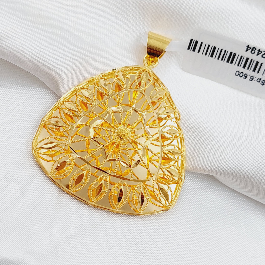 21K Gold Kuwaiti Pendant by Saeed Jewelry - Image 3